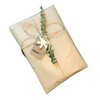 Eco-friendly natural Kraft paper gift wrapping with jute cord, handmade charms and recycled paper gift ta