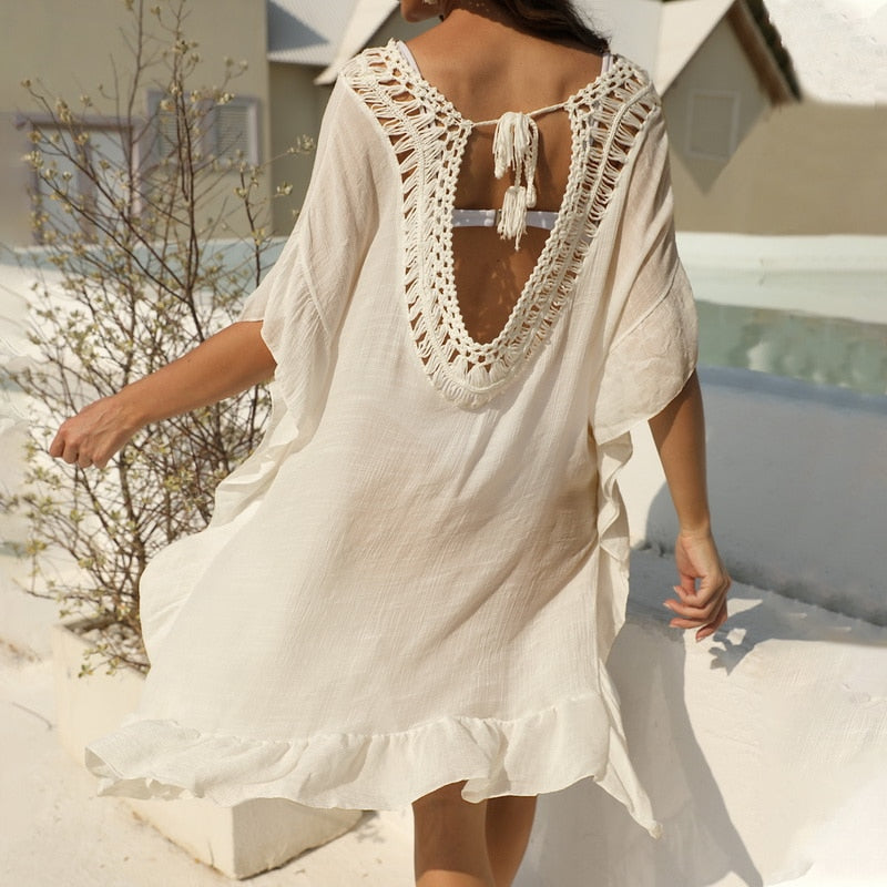 Boho Tiered Paisley Floral Beach Vacation Dress 